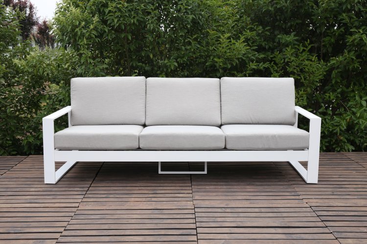 3-Sitzer Sofa Quatar Loungeset - Wei- unter Gartenm?bel