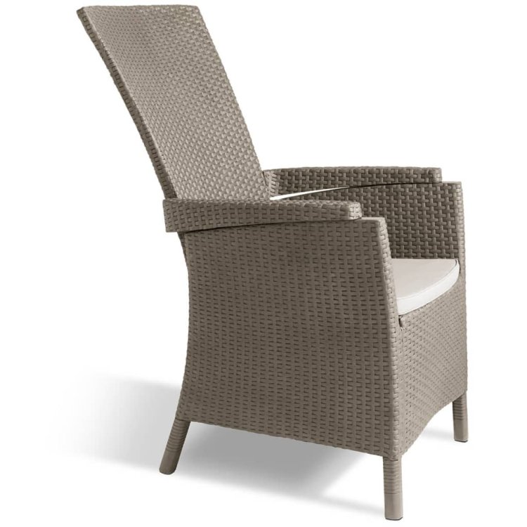 Allibert Vermont verstellbarer Stuhl cappuccino - 64 x 68 x 107 unter Gartenm?bel