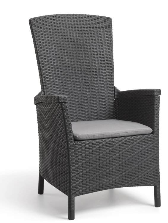 Allibert Vermont verstellbarer Stuhl graphit - 64 x 68 x 107 unter Gartenm?bel