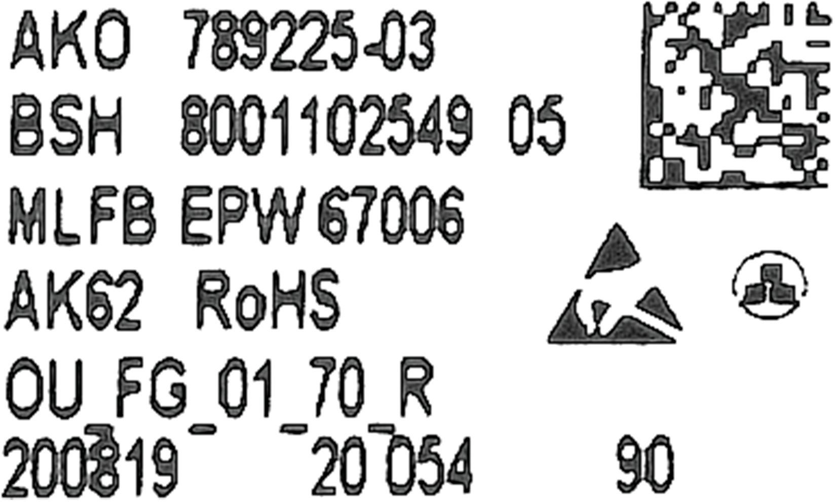 Bedienmodul programmiert SW PT ME703BA PT000x Modul uprogrammiert 12030838 (BD-11040911)