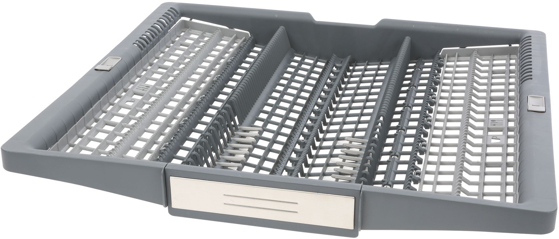 Besteckschublade dunkelgrau mit Edelstahl-Einlage + (KD-00687684)