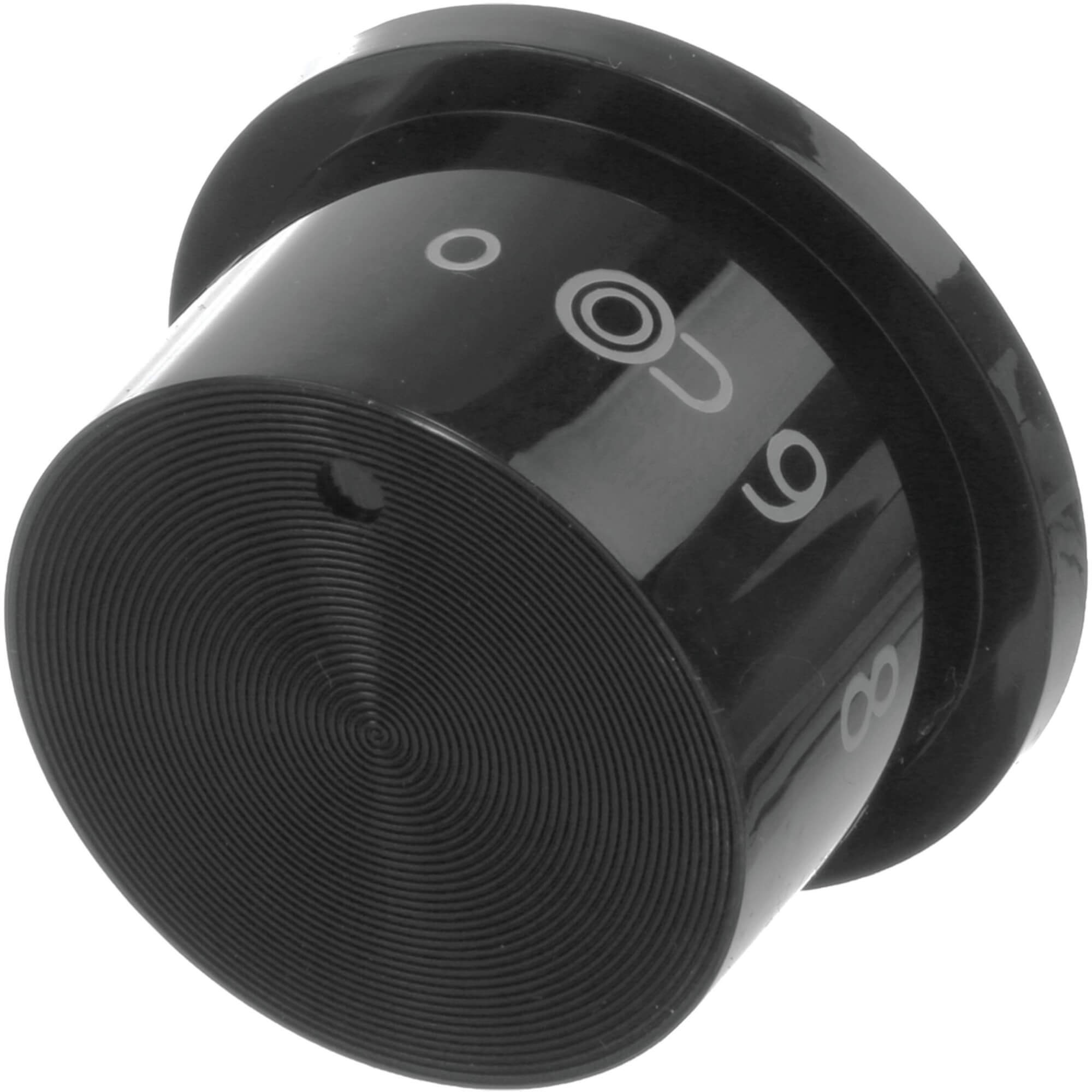 Drehgriff-Kochstelle mit Zonenzuschaltung- rund- feststehend- schwarz- unbeleuchtet- Bedruckung: hellgrau (BD-10010668)