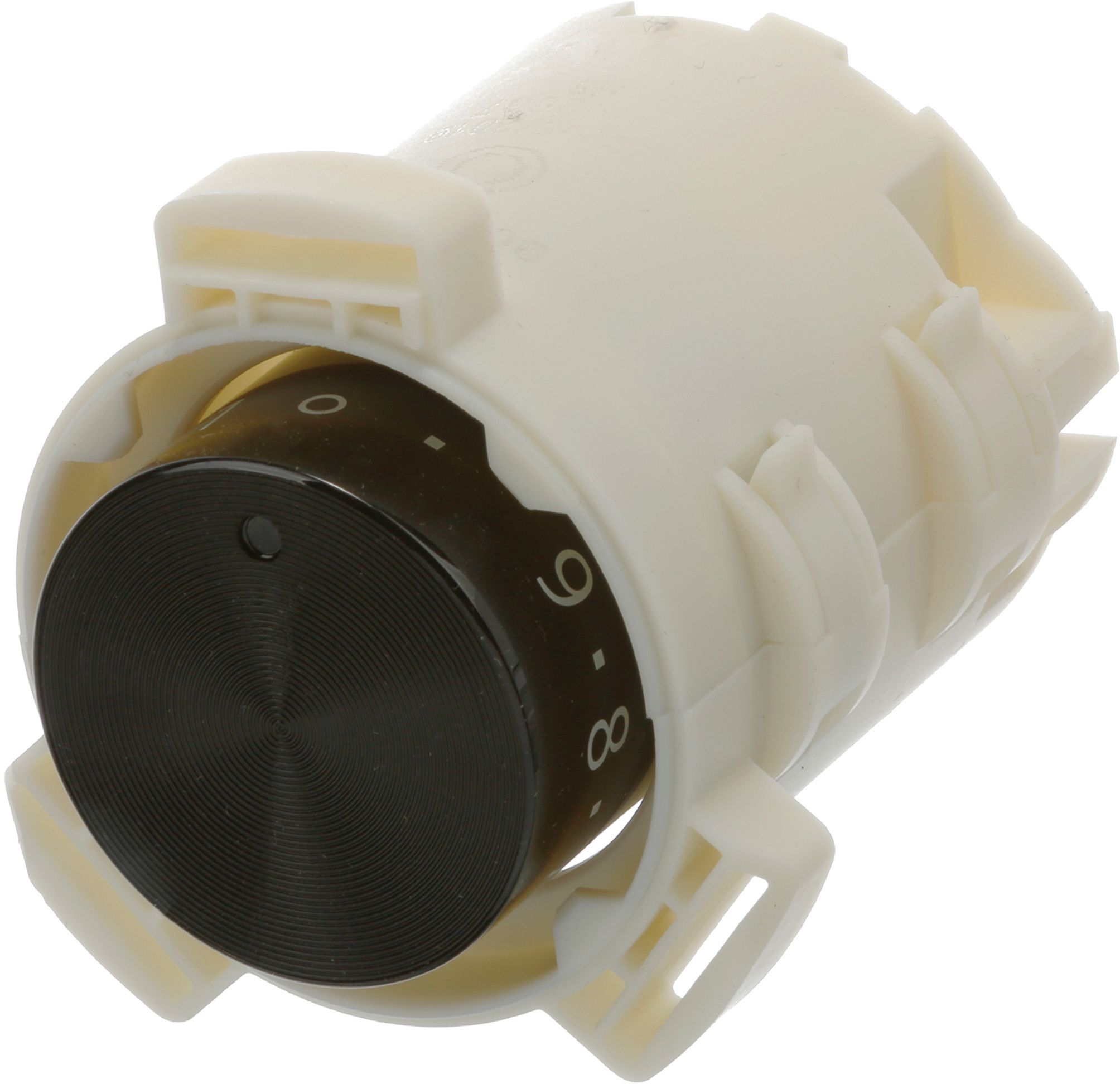 Drehgriff-Kochstelle rund- versenkbar- schwarz Bedruckung: hellgrau (10010662)