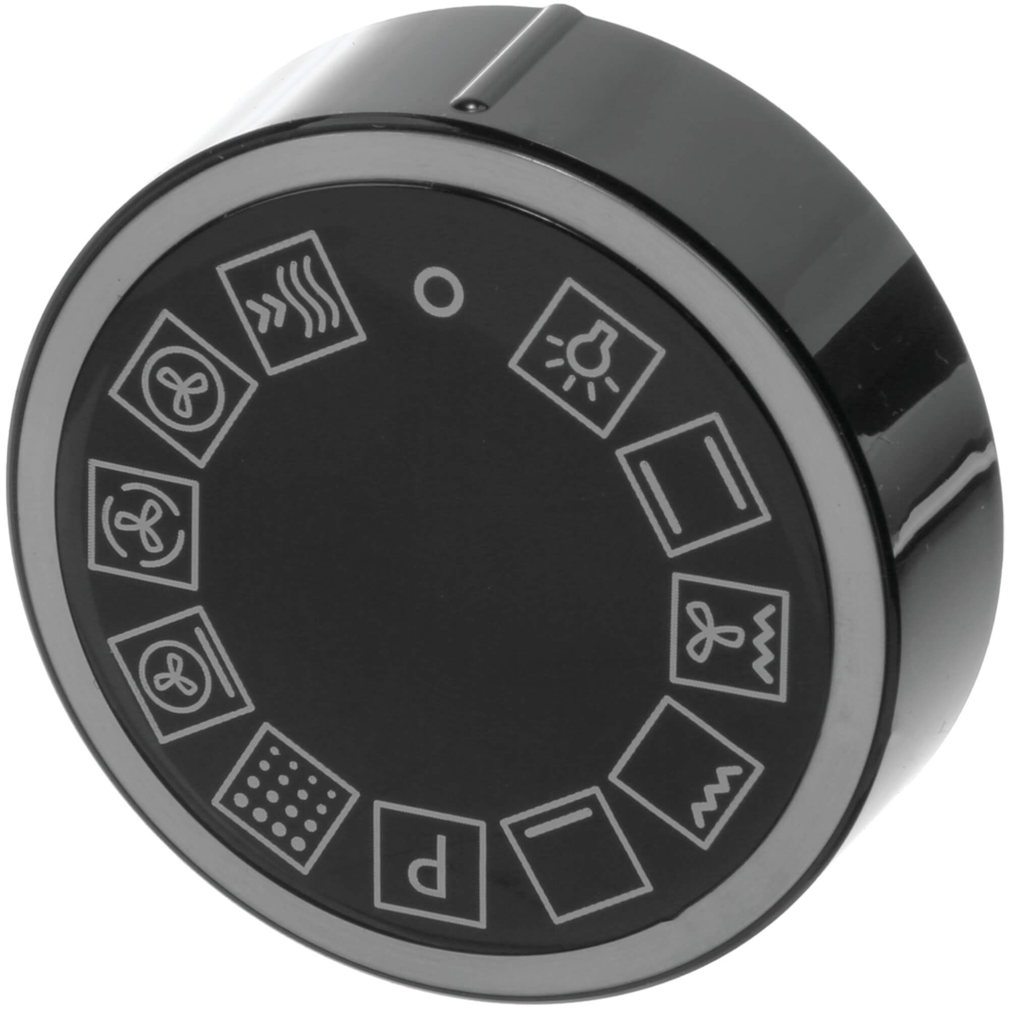 Drehgriff-Vorwahl rund- feststehend- schwarz- unbeleuchtet- Bedruckungsfarbe: hellgrau (BD-10011606)