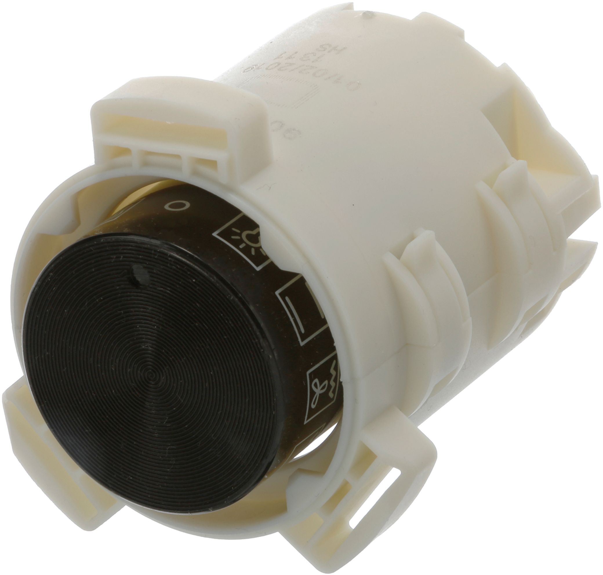 Drehgriff-Vorwahl rund- versenkbar- schwarz- unbeleuchtet- Bedruckung: hellgrau (BD-10010654)