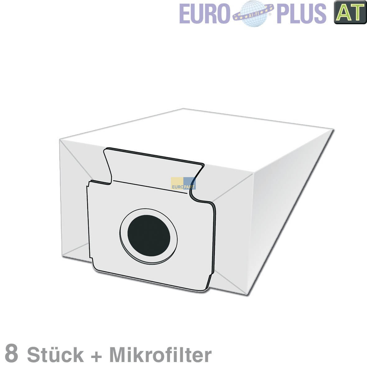 Filterbeutel Europlus passend f�r Miele 1122199 TypB 8 St�ck (KD-M306)