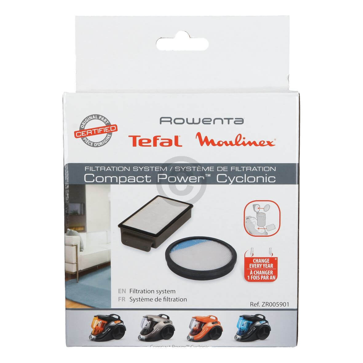 Filterset Rowenta ZR-005901 Abluftfilterkassette Lamellenfilter + Rundfilter f�r Bodenstaubsauger (ZR005901)