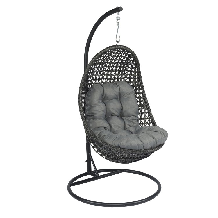 H-ngestuhl Moon Polyrattan - Elegant grau