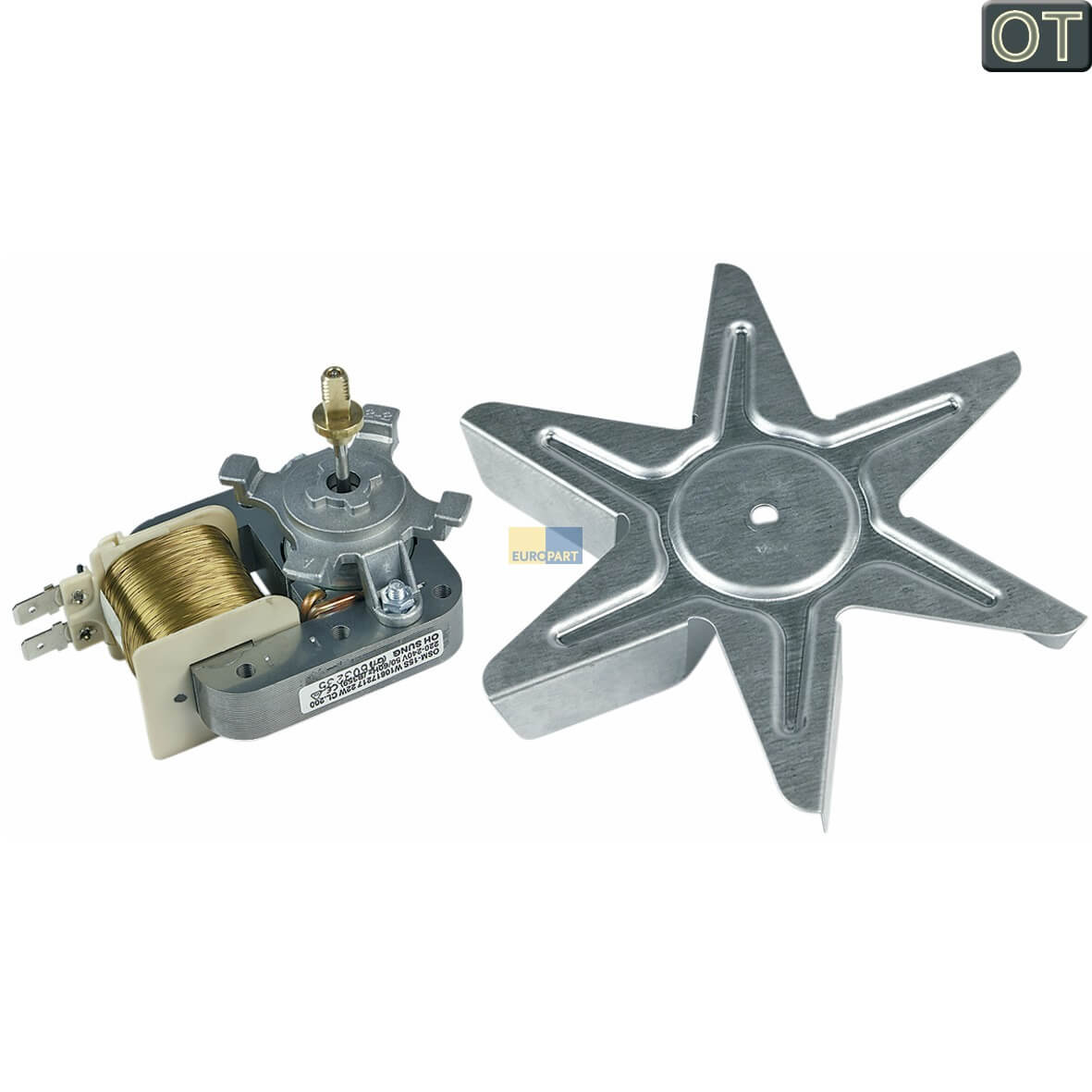 Heissluftventilator Whirlpool 481010781691 mit Fl�gel f�r Backofen Herd (KD-481010781691)