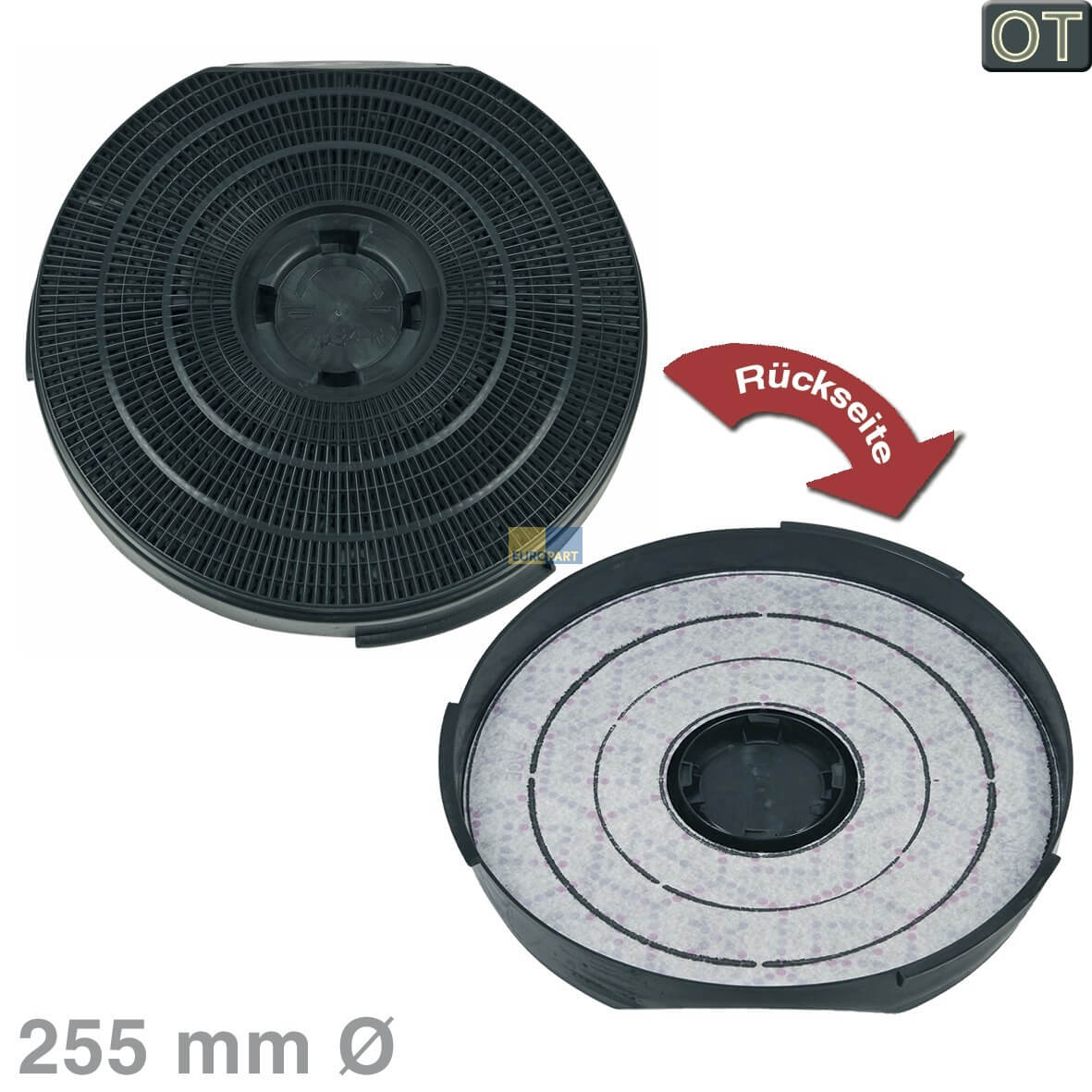 Kohlefilter Wpro  FAC349 255mm- f�r Dunstabzugshaube (KD-484000008610)