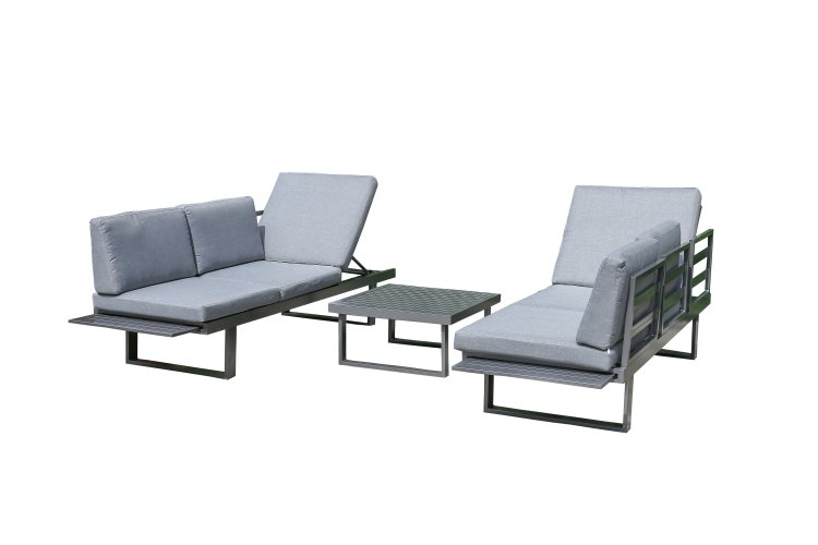 Loungebank Mekka grau - Aluminium