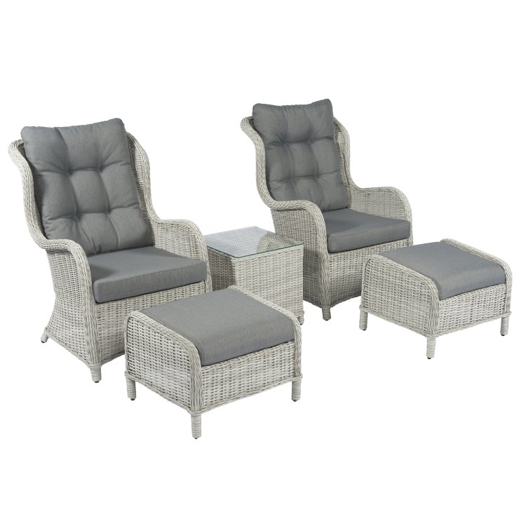 Loungeset Kingset Bermuda Rio Polyrattan grau