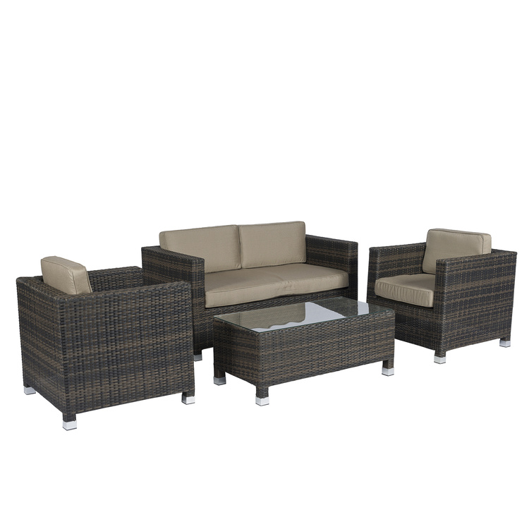 Loungeset Polyrattan-Sitzecke Braun Pure Garden und Living