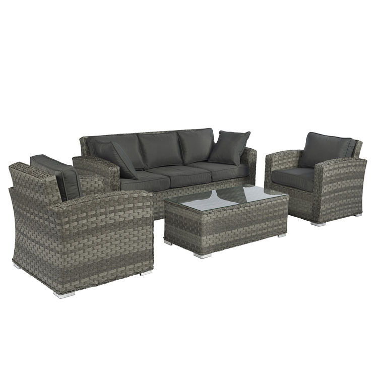 Loungeset Sofagruppe Polyrattan Cairo - Elegant grau - Pure Garden und Living