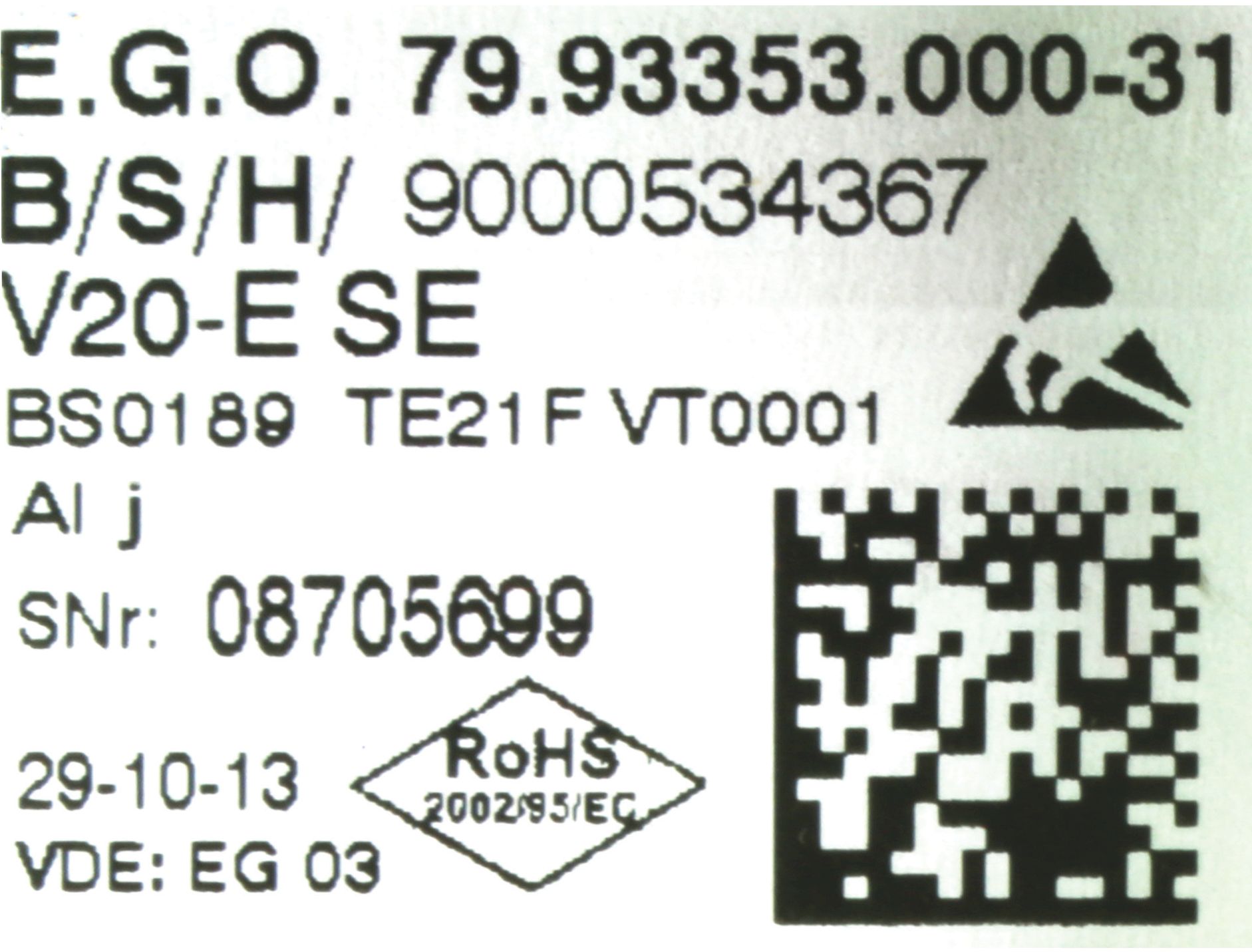 Steuerungsmodul V20-E SE- TE21F- ohne NTC (BD-00651054)