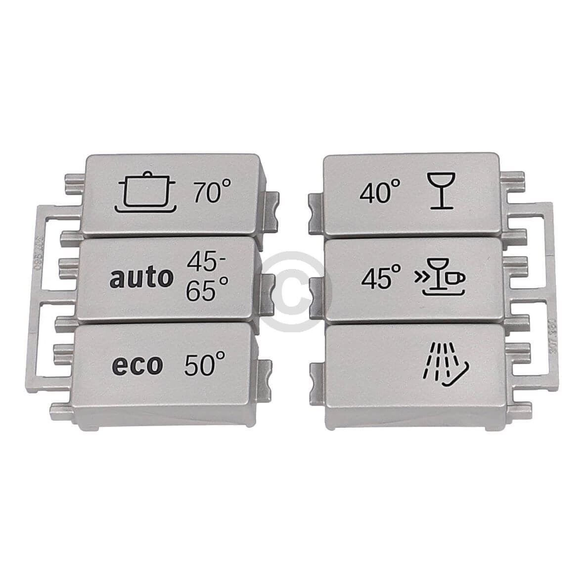Tastensatz Edelstahlfarbig- Bosch Mittelklasse 6 Programmtasten- bedruckt (BD-00625092)