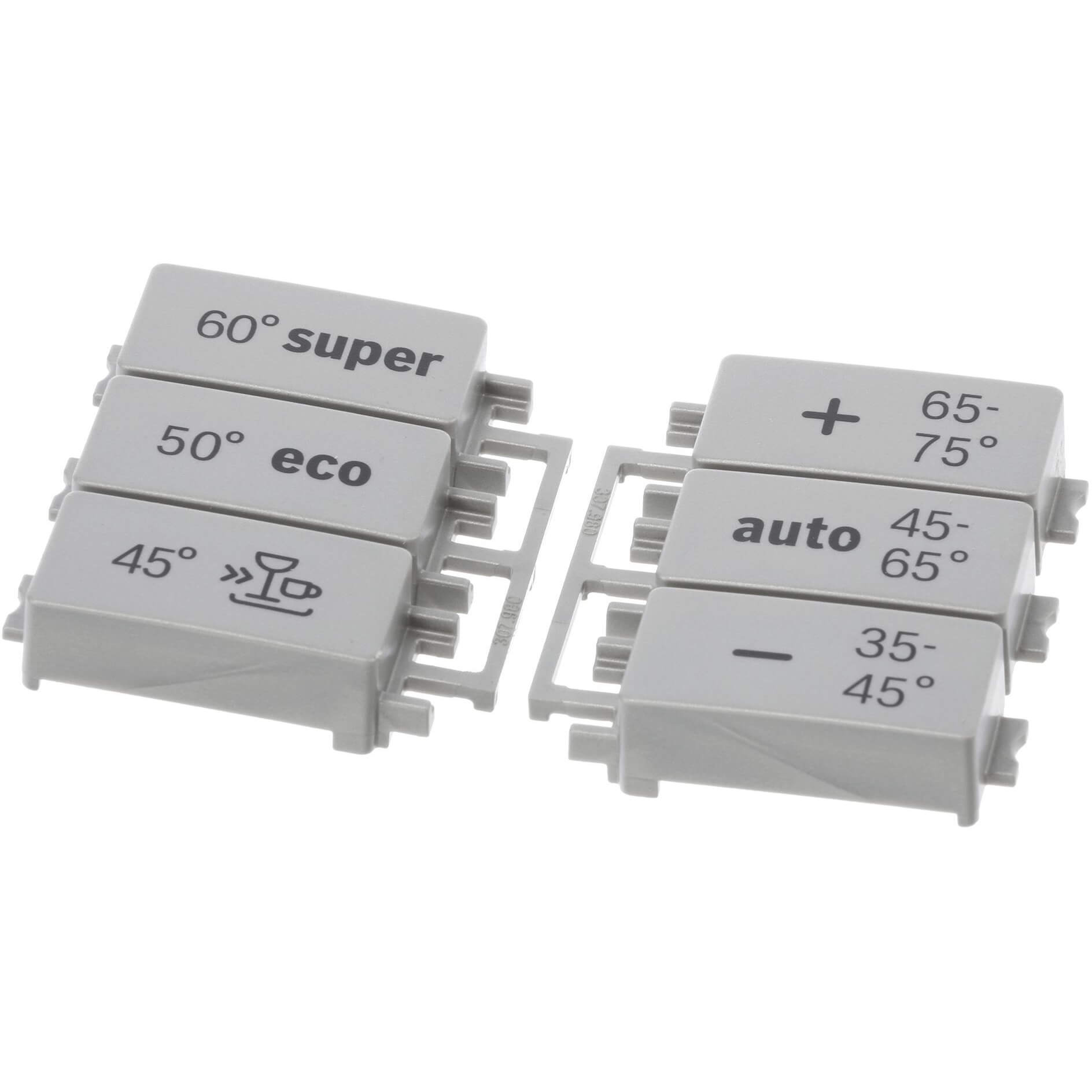 Tastensatz Edelstahlfarbig- Bosch Mittelklasse 6 Programmtasten- bedruckt (BD-10000692)