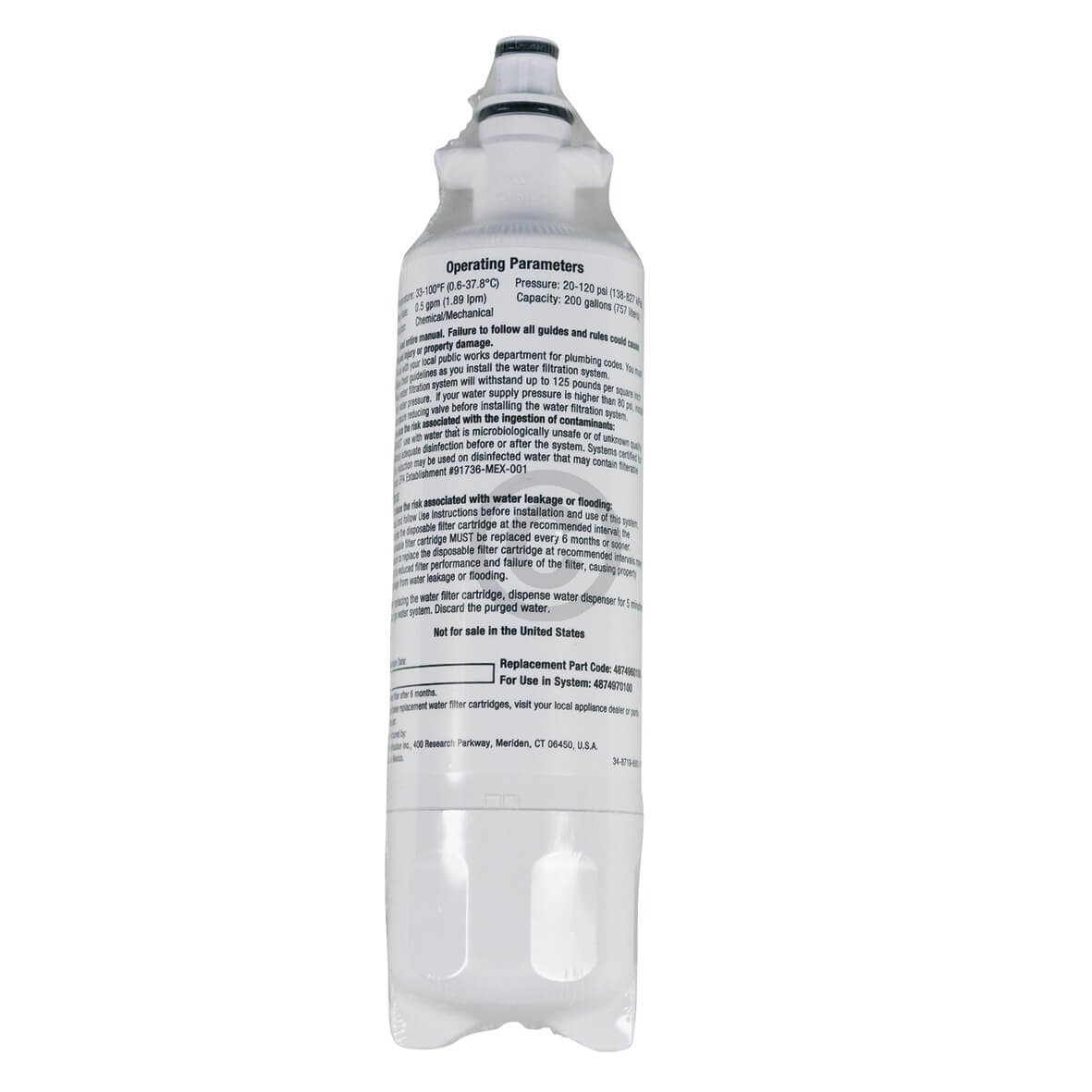 Wasserfilter intern Beko 4874960100 f�r K�hlschrank SideBySide (4874960100)